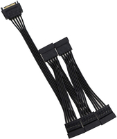 Cable divisor de alimentación para disco duro de servidor, de 4 pines Mole 4pin IDE 1 a 5 SATA 15Pin, 1 macho a 5 hembras SATA 15 Pin
