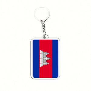 Wholesale Custom Cambodia Keychain Double-Sided UV Printed Acrylic Plastic Exquisite Workmanship - Product Image 1