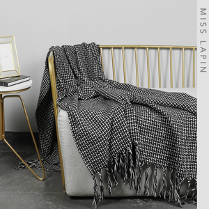 MISS <span class=keywords><strong>LAPIN</strong></span> — couverture tricotée épaisse, Design d'intérieur, par Sublimation, avec glands - Product Image 5