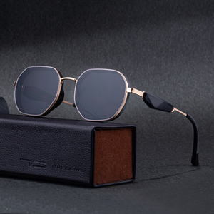 Lunettes de soleil pour hommes Partagas 2026, design de mode, logo personnalisé, monture en métal de forme polygonale, protection UV400 - Product Image 2