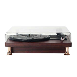 Tocadiscos Retro con Logotipo Personalizado, Reproductor de Vinilo de 3 Velocidades con Tapa Transparente, Sistema de Audio BT para Música de Fondo en Oficinas y Salas de Reuniones - Product Image 1