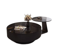 2025 Nouveau modèle noir table basse en verre table basse moderne