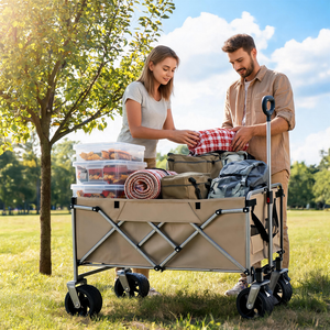 Heavy Duty Folding <b>Camping</b> Wagon 200kg Load 12 Bearing Pro System 2 5cm Carbon Steel Frame All Terrain 40HQ FCL Wholesale - Product Image 1