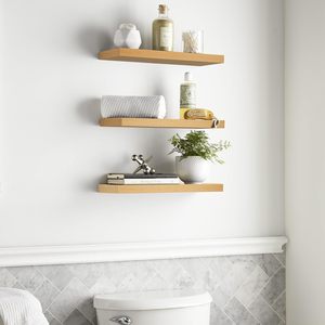 Kitchen Bathroom Brown Wood Wall <strong>Shelf</strong> 30cm 60cm 90cm <strong>120cm</strong> Wooden Floating Wall <strong>Shelves</strong> for Home Decor - Product Image 2