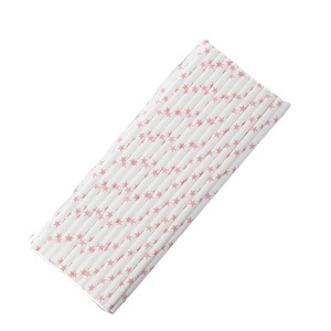 Joinhot Paper Straws White With Pink Stars Disposable Biodegradable For Party Wedding - Product Image 5