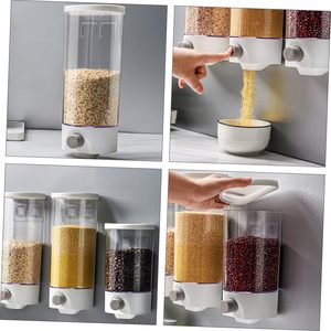 Wall Mounted ABS <b>Plastic</b> Cereal Dispenser Coffee <b>Kitchen</b> Washing Powder Dispenser Office Children's Style Spice Use OEM Design - Product Image 5
