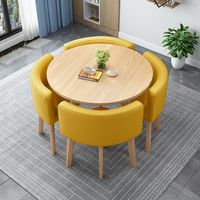 Tables et chaises de salle à manger modernes en bois populaires pour la cuisine et les restaurants, petite table ronde avec 4 chaises pour la maison/le bureau