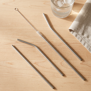 Reusable <b>Drinking</b> <b>Straws</b> Set of 4 Minimalist Cocktail Bar Accessories Straight and Bent Styles <b>for</b> Eco-Friendly Sipping - Product Image 2