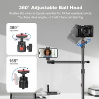 SOFOTO Kamera Masaüstü Montaj Standı, Sihirli Kol ile, Yüksekliği Ayarlanabilir Masa Üstü Işık Standı, DSLR Kamera, Web Kamerası, Halka Işık için