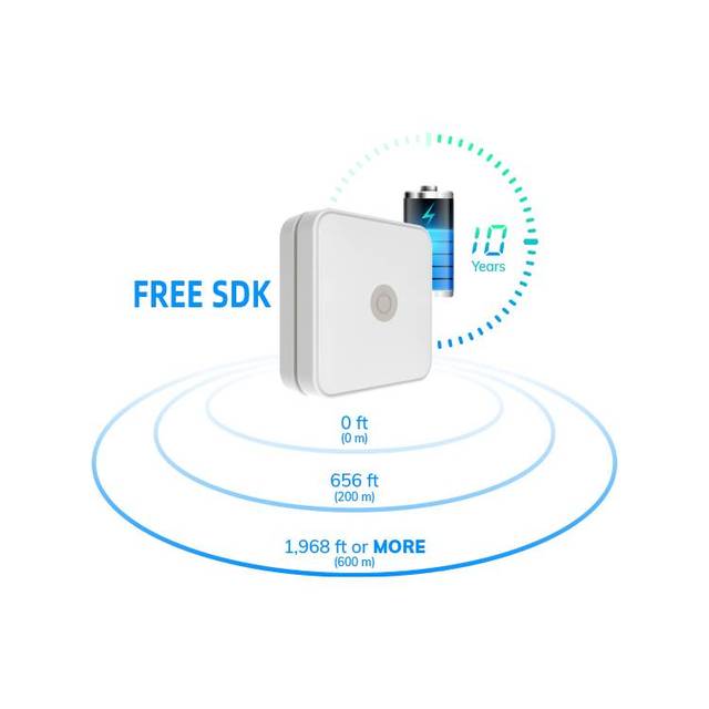 Indoor Tracking Locator Ip67 Waterproof 10 Years Long Life 600M Long Range Programmable Proximity Uwb Ble 5.0 Bluetooth Beacon