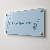 Plaque signalétique élégante en acrylique personnalisée pour café et salon de thé, avec support mural, impression UV, bords polis, vente en gros