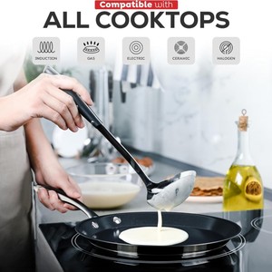 Classic Black Nonstick Crepe <strong>Pan</strong> with Stay-Cool Handle Eco-Friendly <strong>Flat</strong> Skillet Pancake <strong>Griddle</strong> - Product Image 3