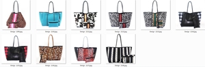 Sac à main promotionnel imprimé léopard en néoprène noir, idéal pour les loisirs et les voyages, en stock, accessoire féminin - Product Image 3