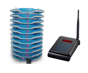 Système d'appel sans fil DF CQ5 pour restaurants, 10 téléavertisseurs de table avec 1 émetteur clavier, téléavertisseur pour clients - Product Image 4