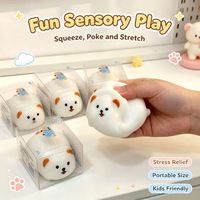 Coffret Cadeau Blocs de Construction Squishy Chien Mignon Jouet à Presser avec Bruit Croquant Fait Main en TPR Jouets Squishy Anti-Stress Animaux