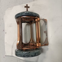 Lanterne funéraire européenne en granit vert Oliver, lampe commémorative pour cimetières, design personnalisable, faible MOQ, plusieurs couleurs de pierre