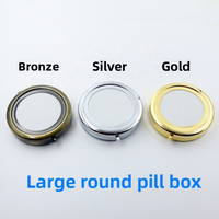 Boîte à pilules portable moderne et minimaliste à 4 compartiments en métal, conteneur pour baume, étui à bijoux ; Boîte à médicaments DIY – Approvisionnement direct usine