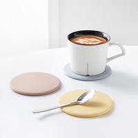 Sous-verre en silicone isolant thermique, design moderne, pour tasses à café, promotionnel pour hôtels, sets de table créatifs, logo personnalisable, rond