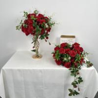 Usine de fleurs artificielles DKB, vente en gros de roses artificielles en soie de qualité supérieure, grandes boules de fleurs en vrac pour décorations de table de mariage