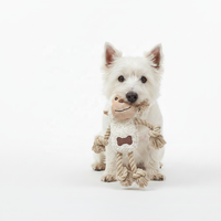 Jouet pour chien en peluche écologique, moderne, style dessin animé mignon, en forme de singe, à mâcher avec couineur, durable, taille S