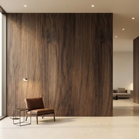 Panneau mural acoustique en fibre de polyester imprimé imitation grain de noyer pour décoration intérieure