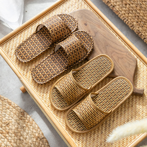 Sandalias de Verano para Interiores y el Hogar para Hombre y Mujer Antideslizantes y Anti-Olor para los <span class=keywords><strong>Pies</strong></span> Venta al Por Mayor de Tejido de <span class=keywords><strong>Paja</strong></span> de Ratán para las Cuatro Estaciones - Product Image 2