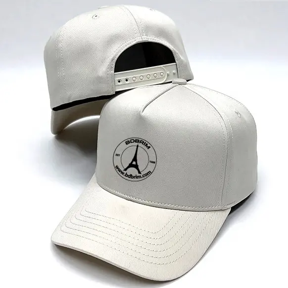 Chapéus masculinos personalizados com aba curva, 5 panéis e 5 polegadas, chapéus snapback de coroa de alto perfil, chapéus com aba curvada, moldura e encaixe
