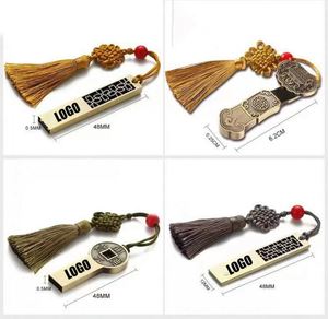 Memorias USB 3.0 de Latón con Logotipo Personalizado de Alta Calidad, Artículos Promocionales Empresariales con Patrones Tradicionales Chinos para Eventos Culturales - Product Image 4