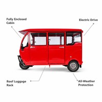 Tricycle électrique LURIKA PST-04 pour transport de passagers, carrosserie fermée, toit panoramique, design haute visibilité, 60V 1100W