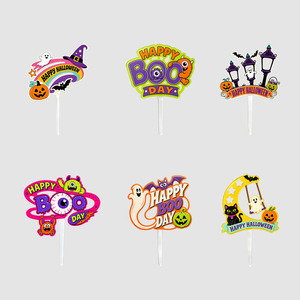 Décorations de gâteaux en plastique découpées au laser pour Halloween, style moderne, pour fournitures de fête, vente en gros - Product Image 2