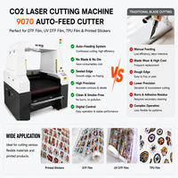Machine de découpe de film laser DOWIN 100W avec caméra CCD et alimentation automatique pour film DTF, film AB, autocollant UV DTF, étiquette cristal CE