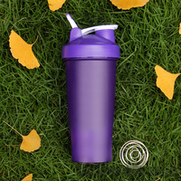 Bouteille shaker 600ml avec logo personnalisé Bouteille d'eau de sport en matériau PP pour les amateurs de fitness et de gymnastique