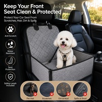 Protecteur de siège de voiture pliable 2-en-1 pour animaux de compagnie, lit et matelas pour chats et chiens, amovible et lavable