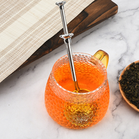 Infuseur à thé en acier inoxydable 304, filtre à thé, boule à thé ronde télescopique semi-pleine, distributeur de poudre de thé