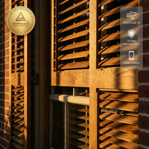 Persianas Venecianas Modernas Motorizadas Inteligentes de Madera de 50 mm, Tamaño Personalizado, Eléctricas, Opacas, con Aislamiento Térmico, para Proyectos de Villas - Product Image 2