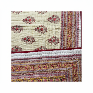 Nueva calidad de impresión de telar manual hecho a mano Jaipuri diseño BlockPrint edredón algodón HandBlock impreso diseño étnico edredón para uso en invierno - Product Image 1