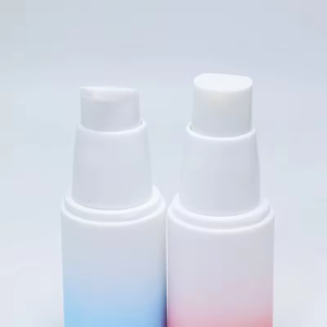 Private Custom 20ml 30ml 50ml <b>Plastic</b> Frost Gradient Blue Pink Vacuum Spray Bottle Cosmetic Emulsion Lotion Airless Pump Bottle - Product Image 2