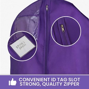 भंडारण या यात्रा ब्राइडल गाउन के लिए कस्टमाइज्ड 72 इंच लंबी शादी की पोशाक परिधान बैग - Product Image 3