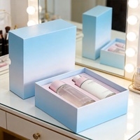 Boîte d'emballage en papier cosmétique de luxe avec base magnétique et couvercle, personnalisable avec logo, pour livraison à plat