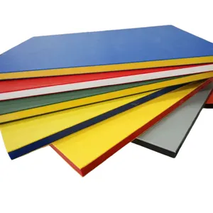 Laminado 100% virgen antiarañazos resistente a los rayos UV colorcore 2 colores 3 capas ABA HDPE láminas de plástico Placa de panel