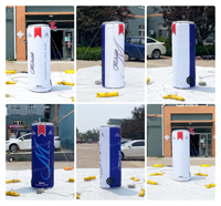 Bouteille gonflable géante publicitaire de 2 m pour l'extérieur, personnalisable, étanche, en forme de canette de bière