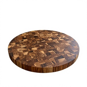 Planche à découper ronde en teck de qualité supérieure, anti-bactérienne, non toxique, épaisseur 2,0 cm - Product Image 1