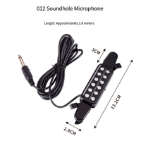 Pickup Soundhole Merek OEM dengan Kontrol Volume dan Nada, 6 Lubang, untuk Gitar Akustik Elektrik, Warna Hitam