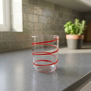 Verre à eau décoratif classique 400 ml avec bouchon à paille rayé en spirale, résistant au lave-vaisselle, réutilisable, pour la maison, les mariages, les fêtes, les cadeaux - Product Image 3