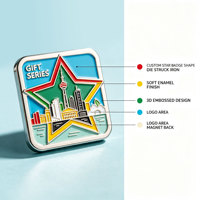Aimant de réfrigérateur en fer 3D personnalisé, gravé à la presse, émail souple, souvenir touristique, logo personnalisé, cadeau de voyage, vente en gros OEM