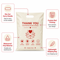 Sacs d'expédition imperméables en poly recyclé avec poignée confortable, auto-adhésifs pour petits colis, vente au détail, chaussettes, chaussures