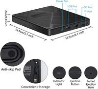 Ultra-Thin USB 2.0 External Optical Disc Drives Portable Burners for Notebook & Desktop Computers Made of Durable Plastic