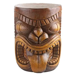 Mesa Auxiliar Tiki de Poliresina con Aspecto de Madera ETECHAN, 15.5 x 15.5 x 20.5 Pulgadas, para Patio y Jardín - Product Image 1