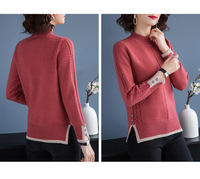 Sweater Wanita Model Crew Neck Lengan Panjang Custom Fit dengan Belahan Samping untuk Grosir