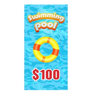 Custom Top Quality 1 Window Pull Tabs Game Tickets Printing Swimming Theme Pull Tab Ticket Card